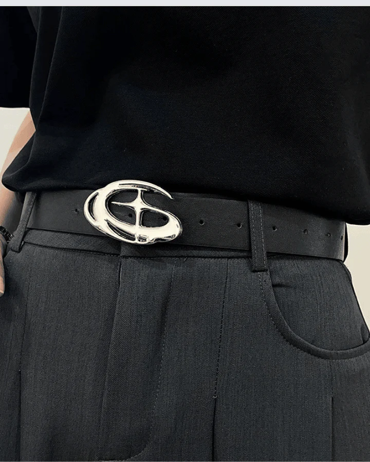 Unique Silver Buckle Design Belt - Image 3