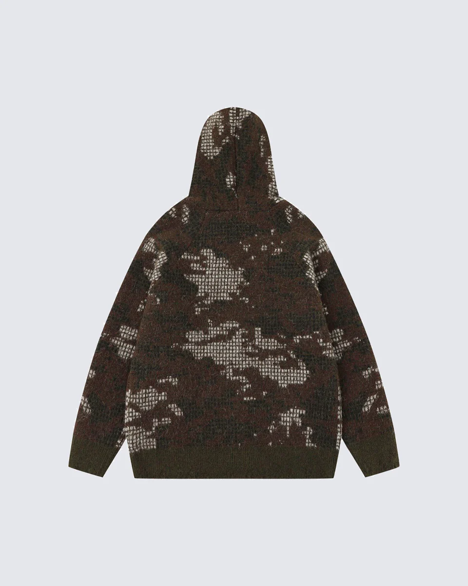 Unisex Creative Design Hooded Knit Sweater - Image 2