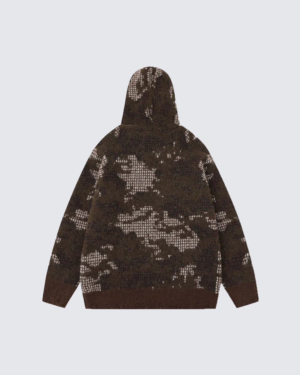 Unisex Creative Design Hooded Knit Sweater - Image 4
