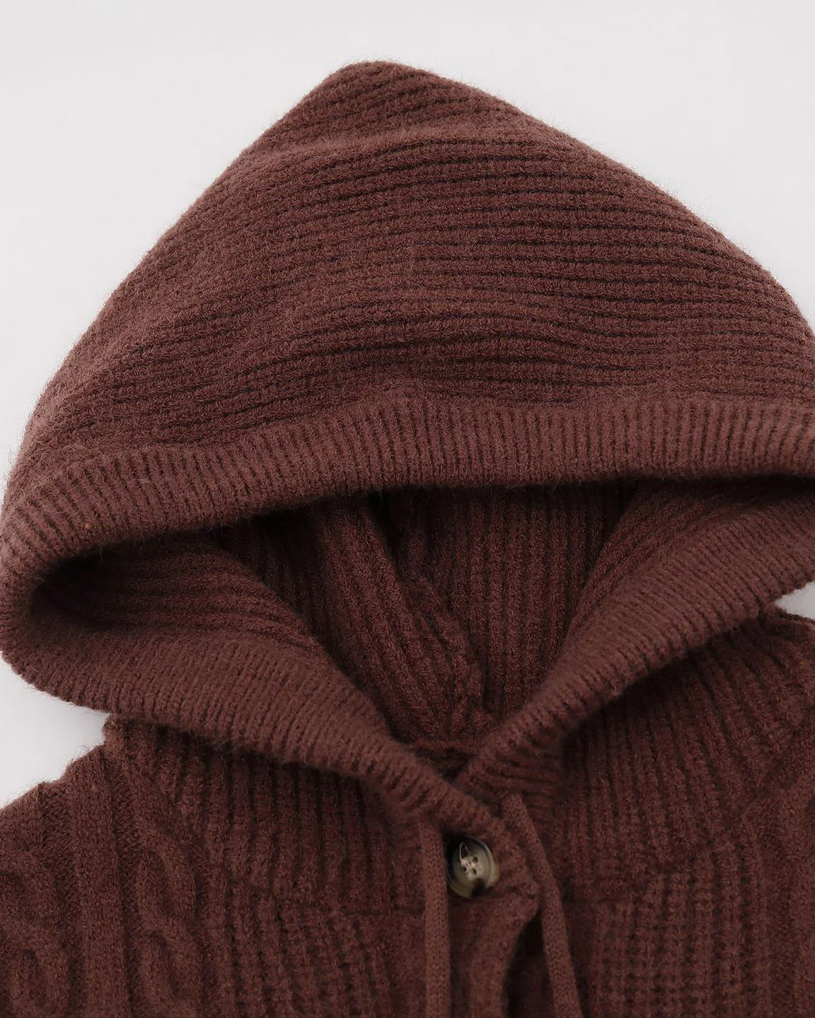 Unisex Drawstring Hooded Casual Knit Sweater - Image 5