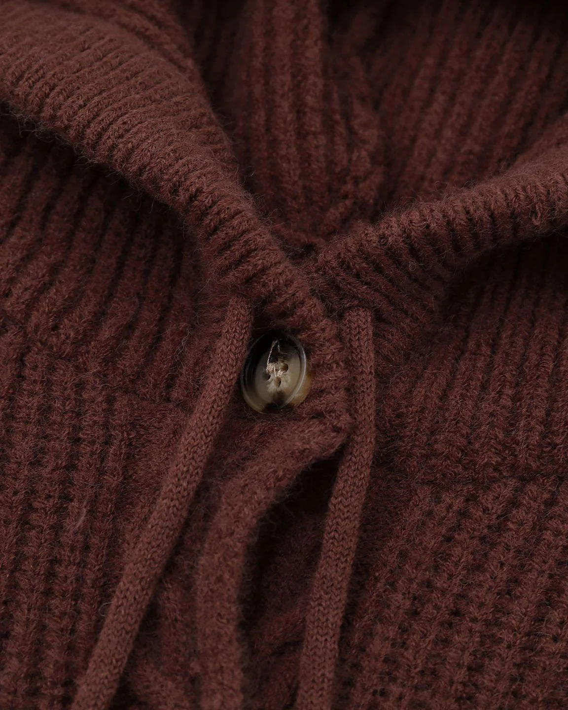 Unisex Drawstring Hooded Casual Knit Sweater - Image 6