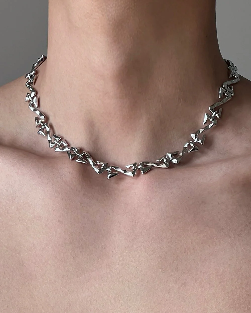 Unregular Twisted Hip-Hop Braided Necklace - Image 5