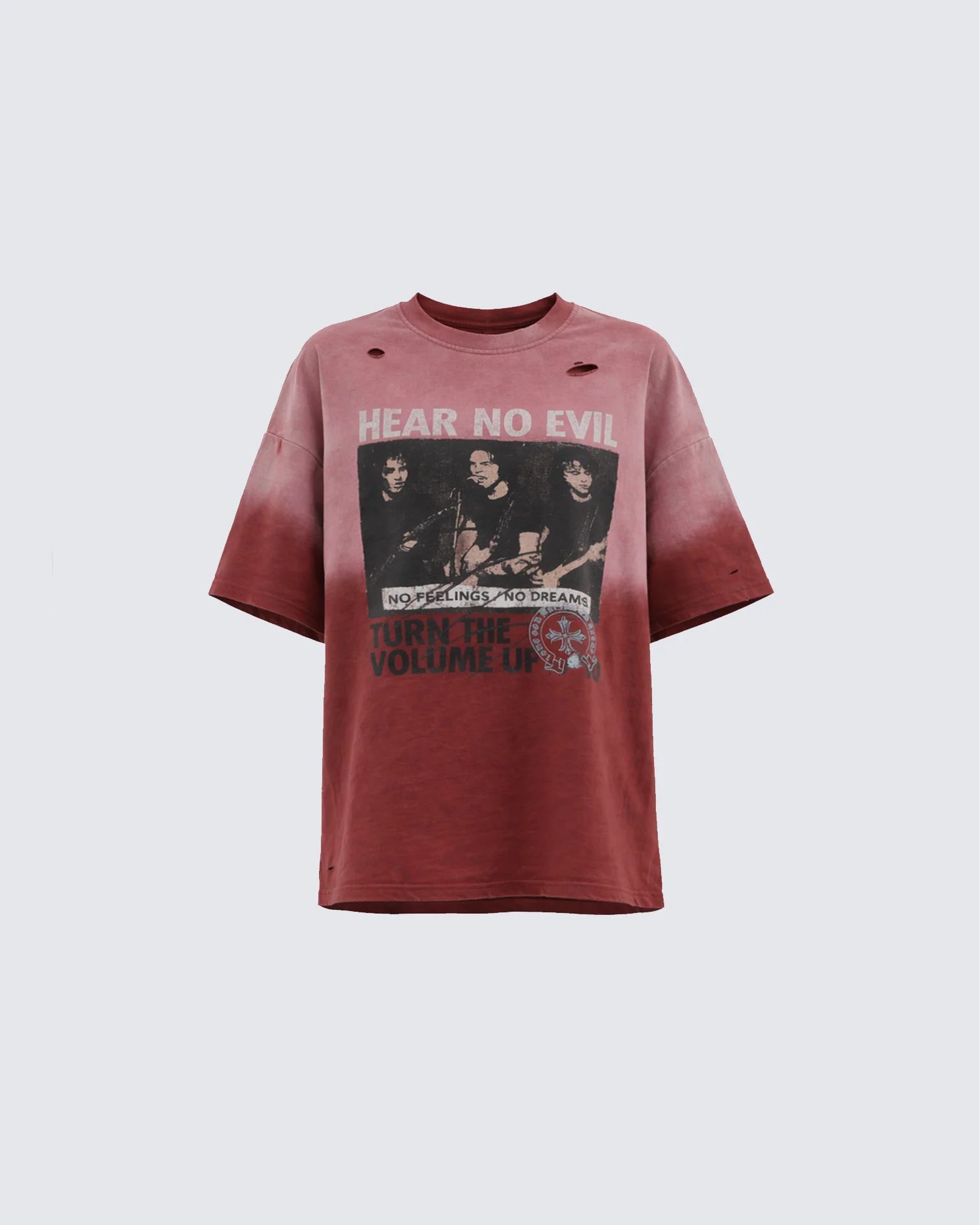 Vintage Band Graphic Distressed T-Shirt - Image 2