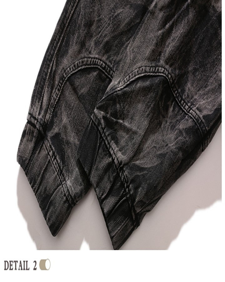 Vintage Black Denim Jacket with Distressed Detailing - Image 5