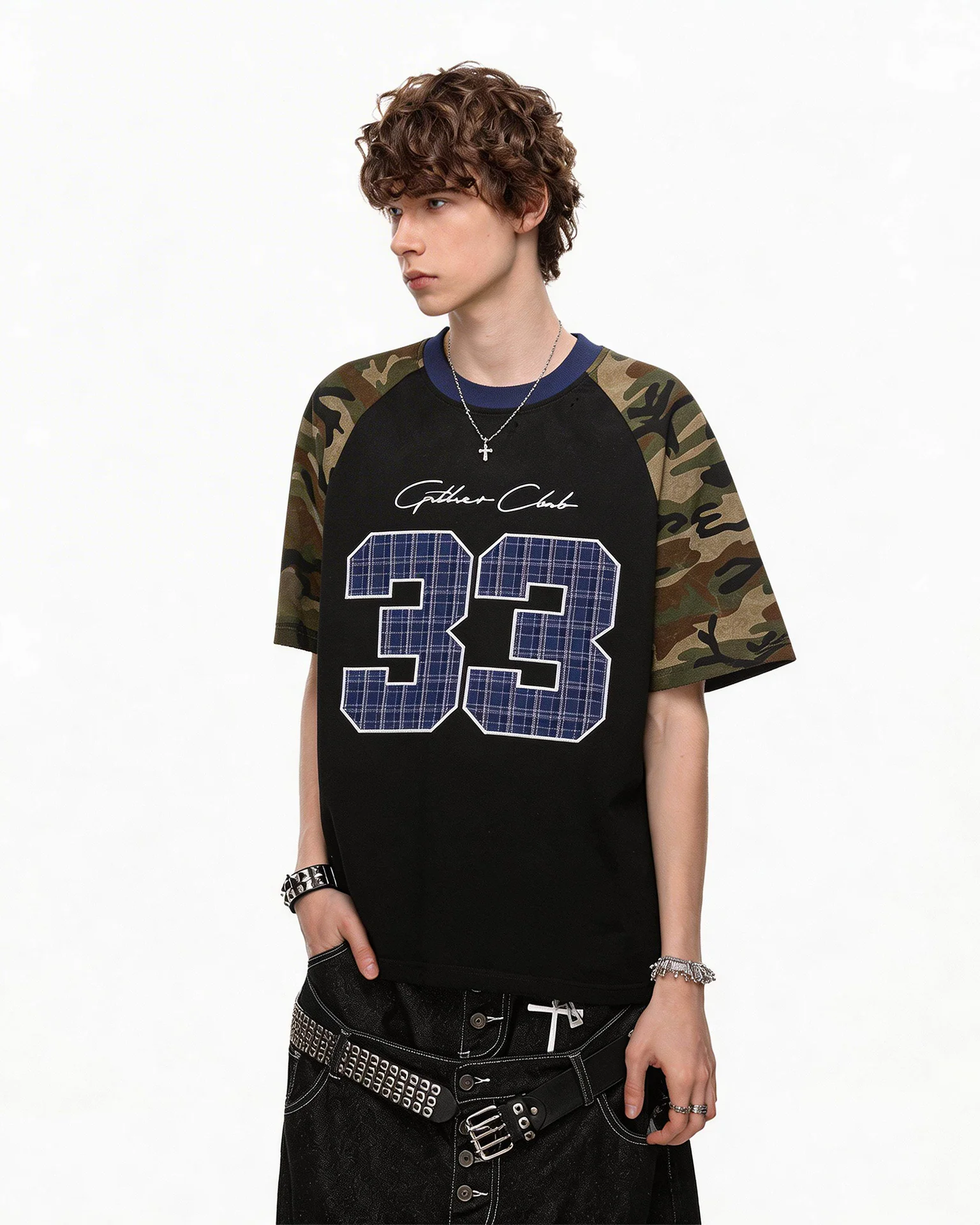 Vintage Camo Raglan T-Shirt New - Image 2