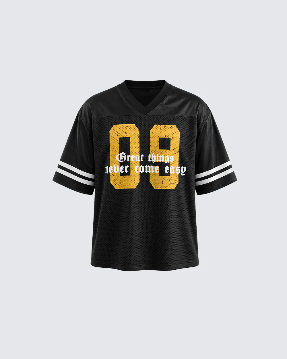 Vintage Casual Number Print Mesh Tee