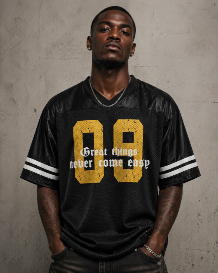 Vintage Casual Number Print Mesh Tee - Image 2