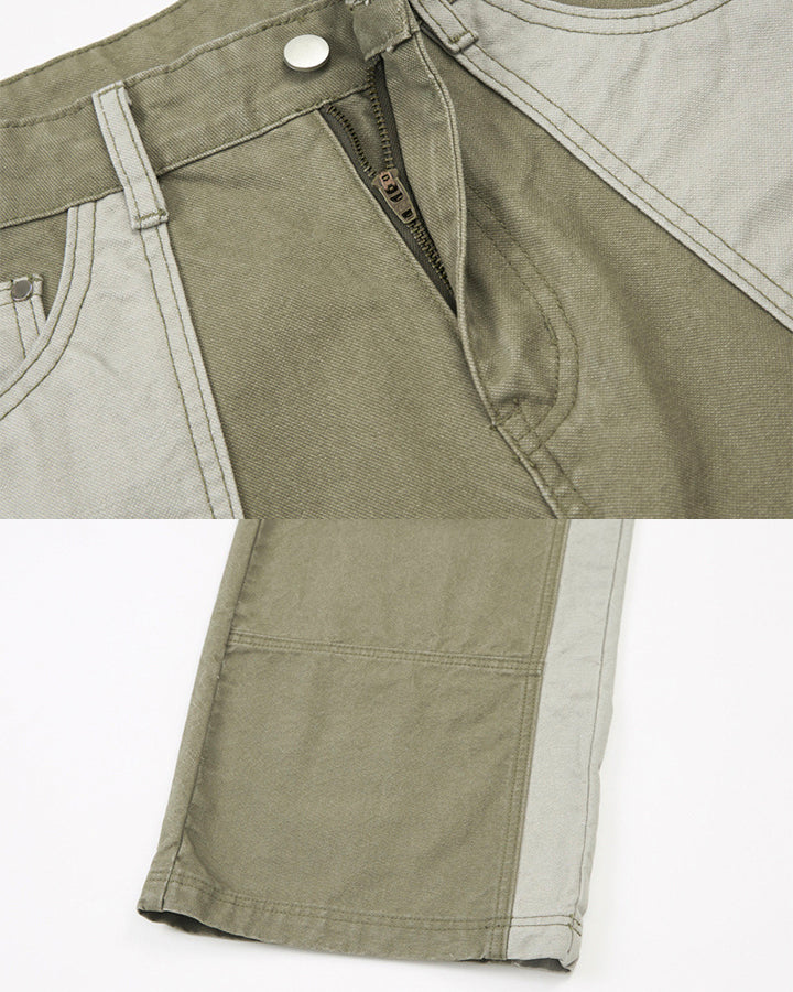 Vintage Chic Two-Tone Cargo Pants - Image 11
