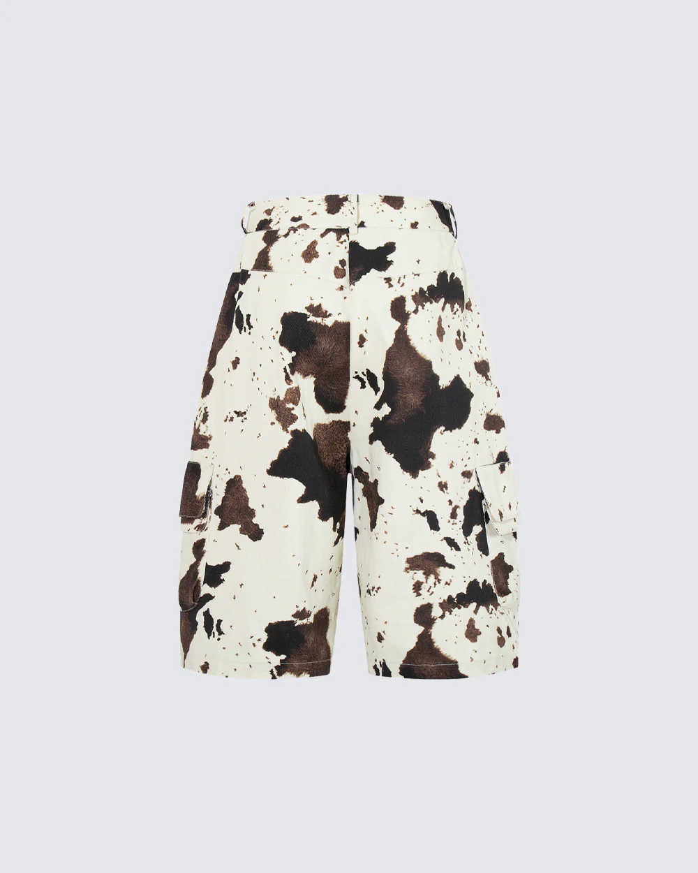 Vintage Cow Print Utility Cargo Shorts - Image 3
