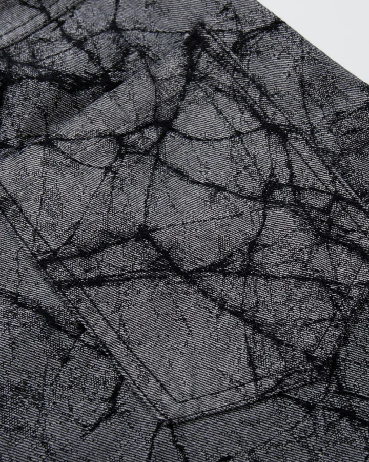 Vintage Crack Texture Panel Wide-Leg Pants - Image 4