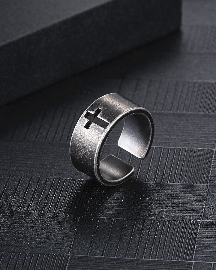 Vintage Cross Open Ring - Image 2