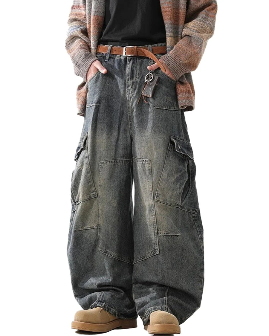Vintage Curved Blade Cargo Jeans - Image 2