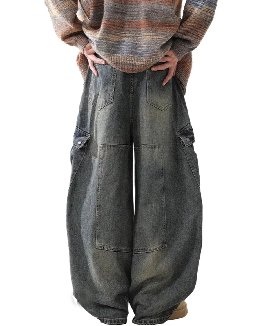 Vintage Curved Blade Cargo Jeans - Image 3