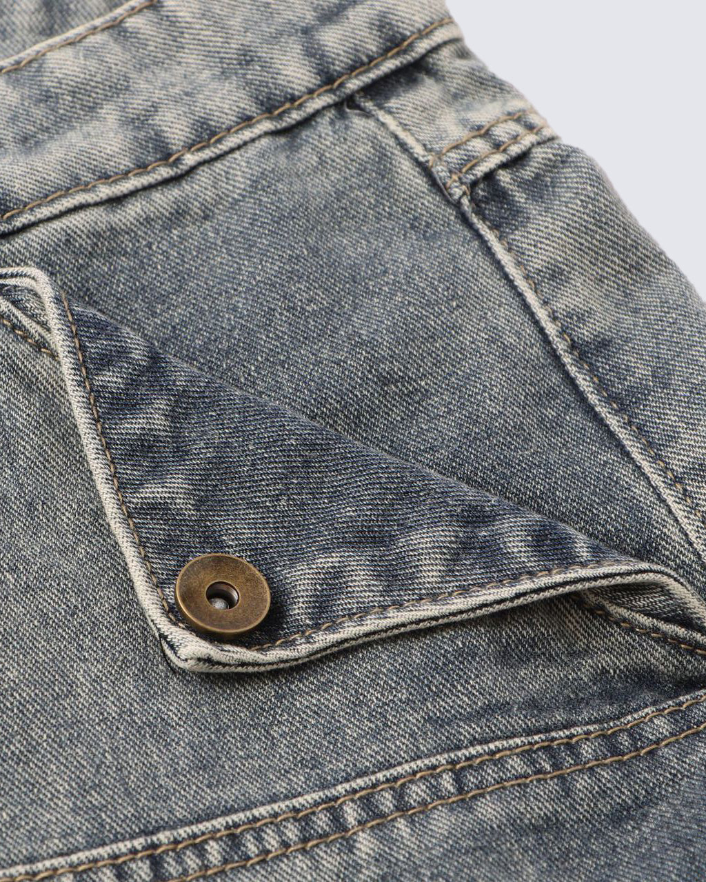 Vintage Deconstructed Patchwork Distressed Denim Jeans - Image 5
