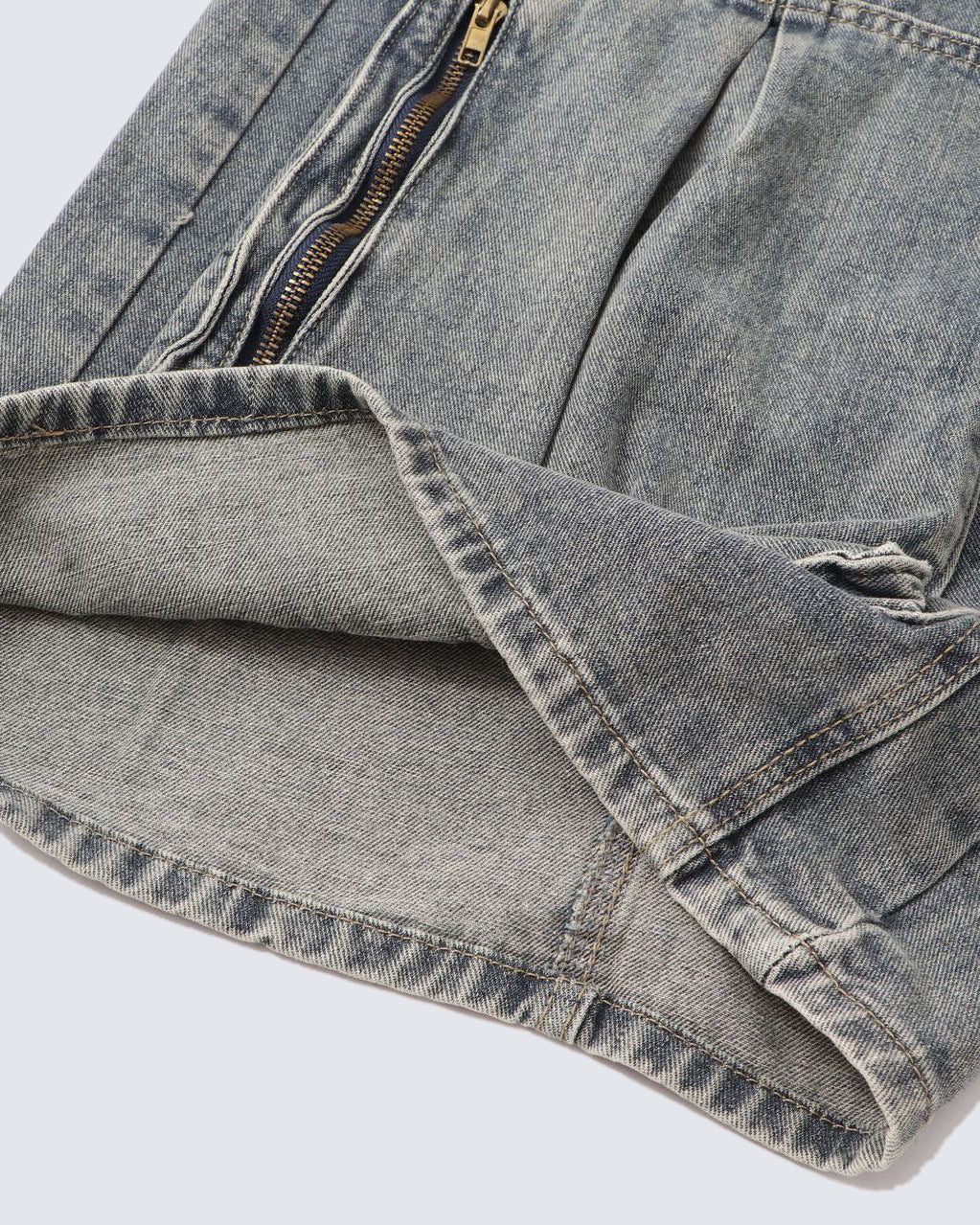 Vintage Deconstructed Patchwork Distressed Denim Jeans - Image 6