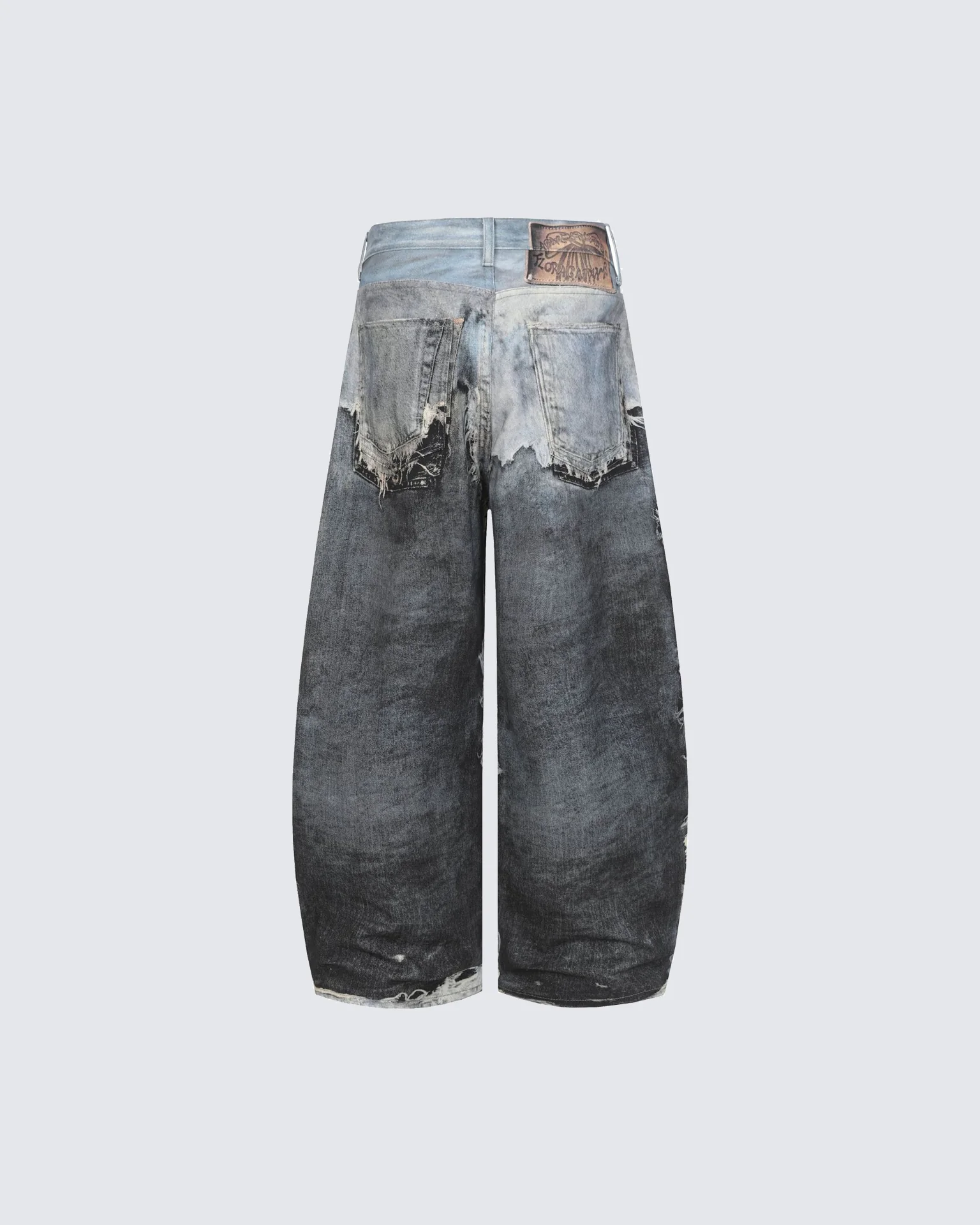 Vintage Destroyed Wide-Leg Jeans - Image 2