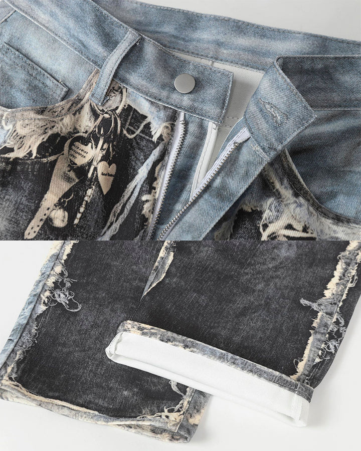 Vintage Destroyed Wide-Leg Jeans - Image 5