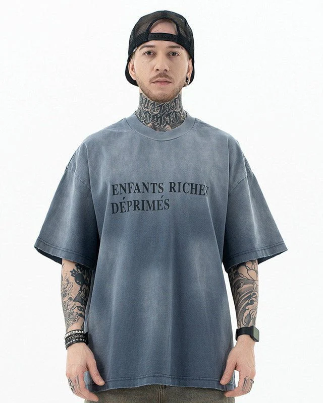 Distressed Gradient Vintage Short Sleeve T-shirt - Image 5
