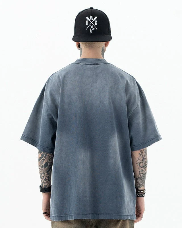 Distressed Gradient Vintage Short Sleeve T-shirt - Image 6
