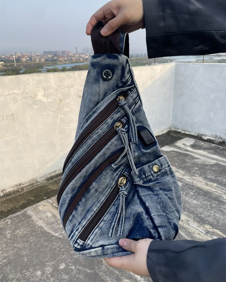 Vintage Distressed Multi-Functional Biker Bag - Image 2