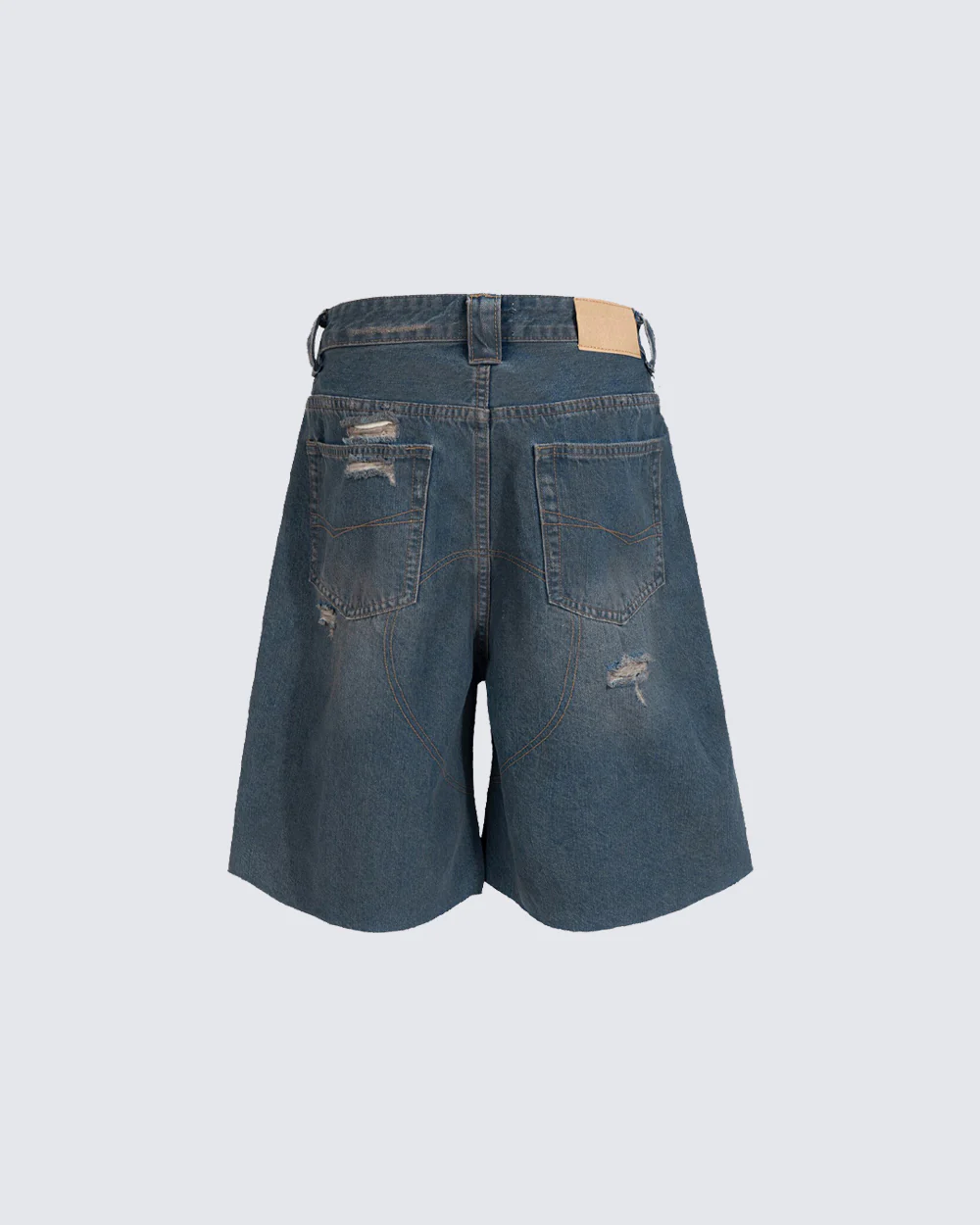 Vintage Distressed Washed Denim Shorts - Image 4