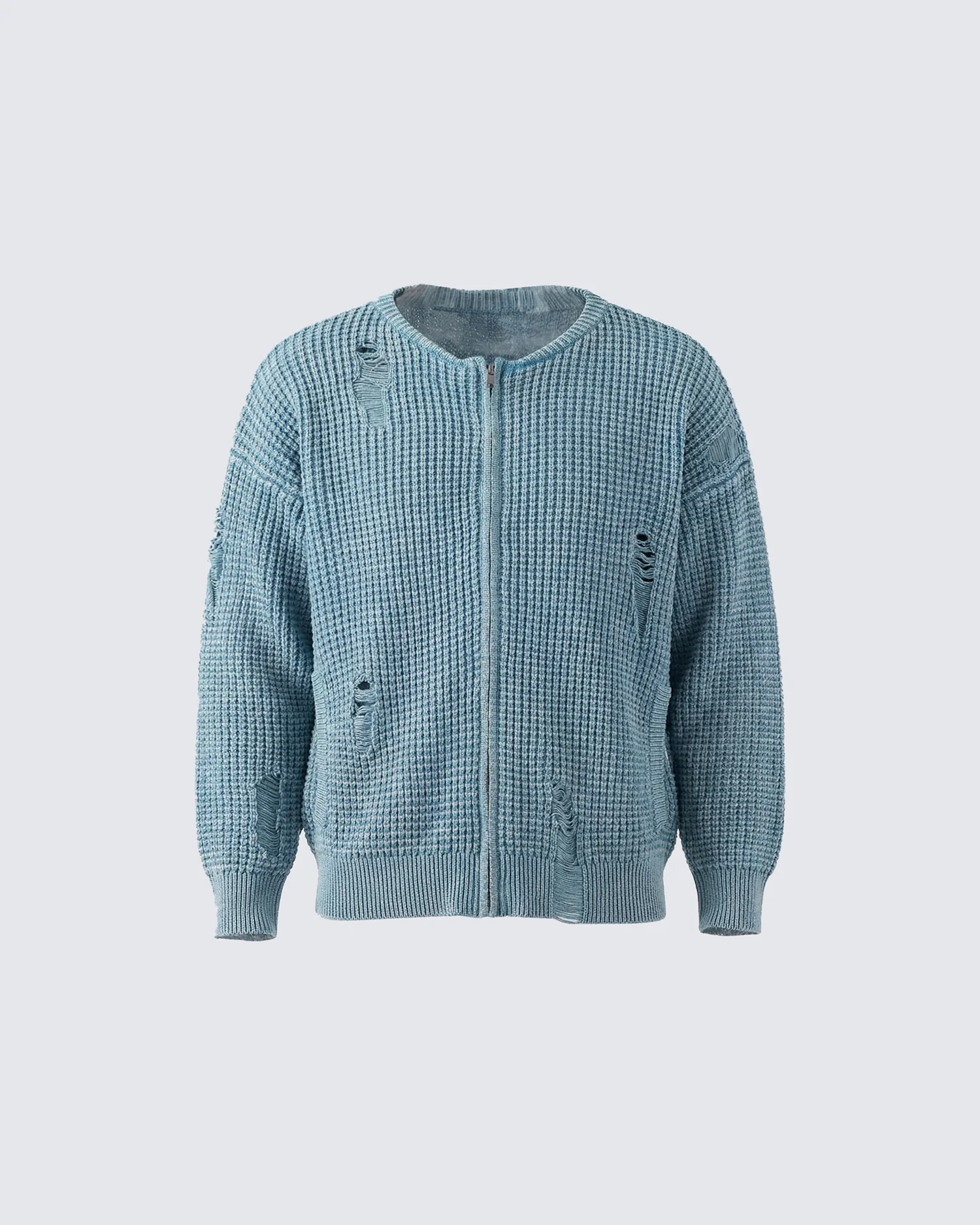 Vintage Distressed Zip Knit - Image 3