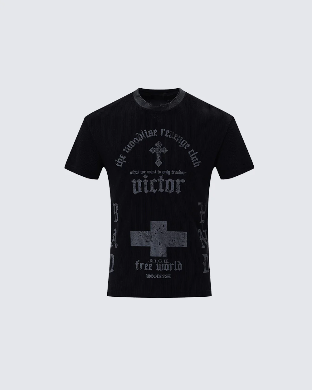 Vintage Fashion Niche Design Distressed T-Shirt - Image 3