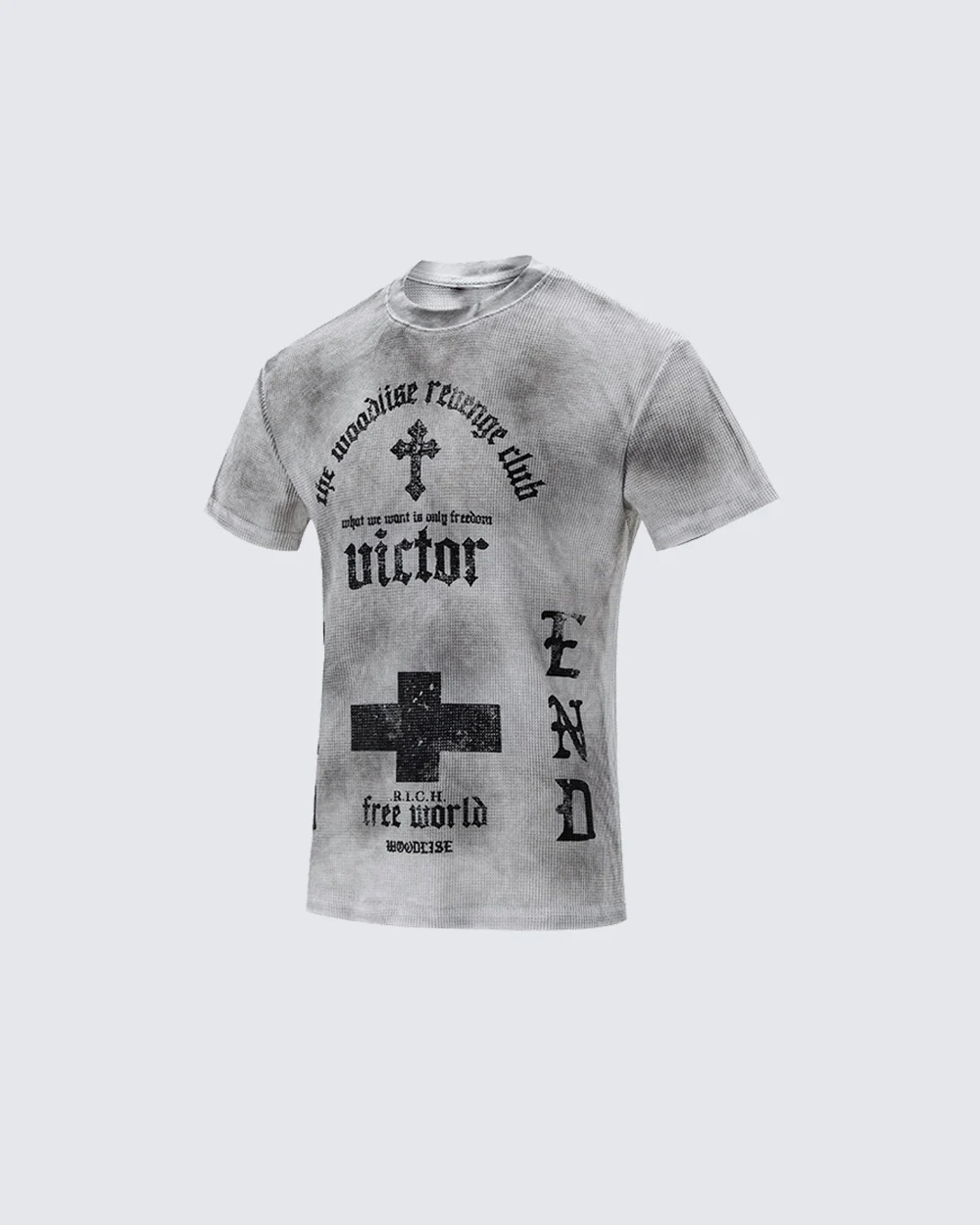 Vintage Fashion Niche Design Distressed T-Shirt - Image 4