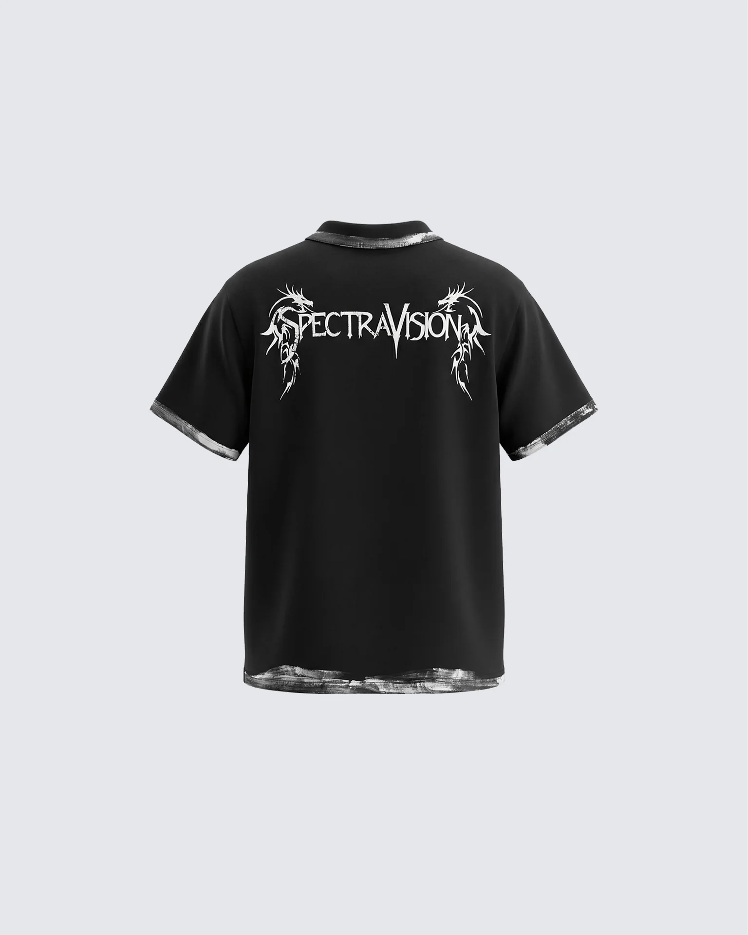 Vintage Gothic Cross Washed Polo Shirt - Image 5