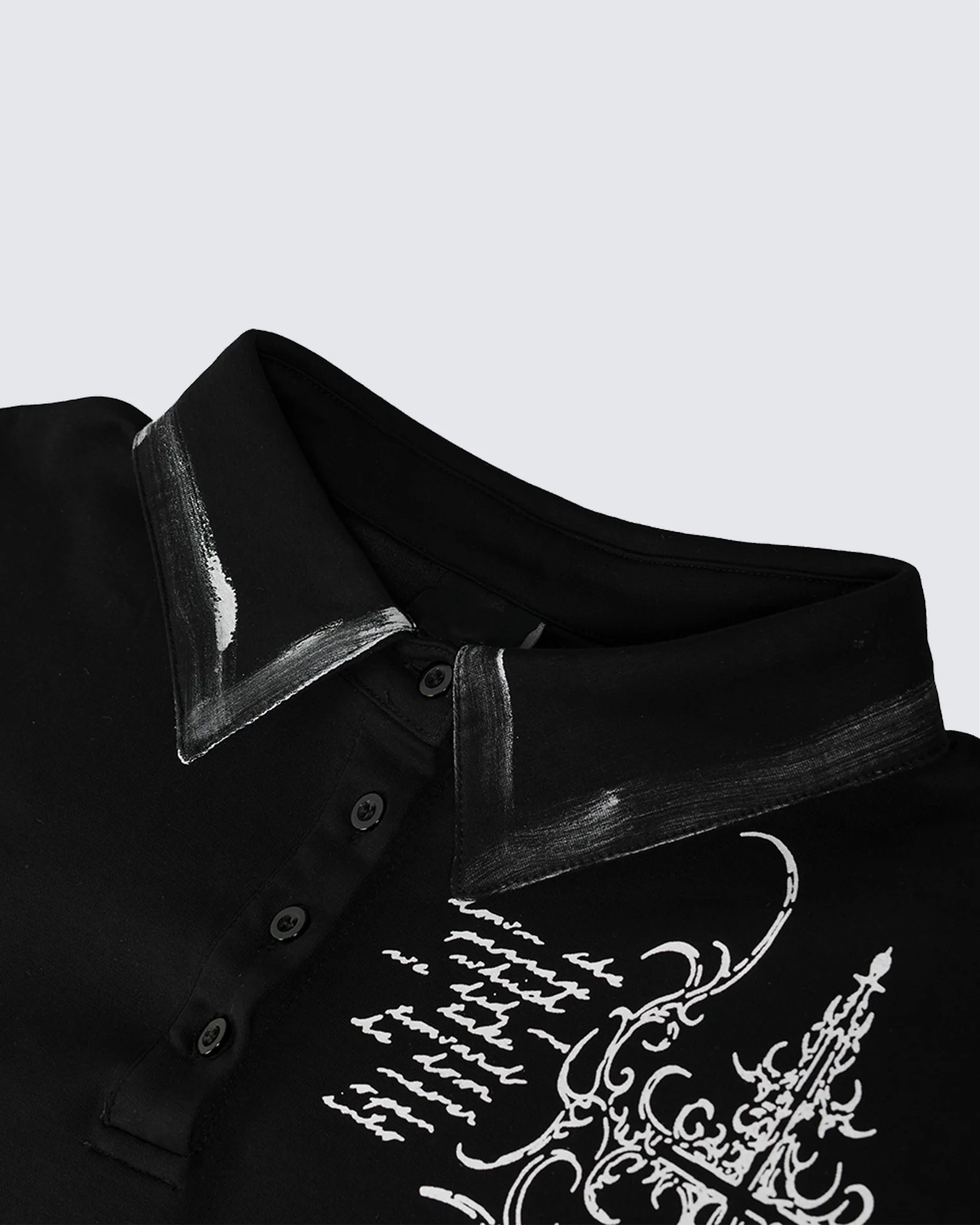 Vintage Gothic Cross Washed Polo Shirt - Image 6