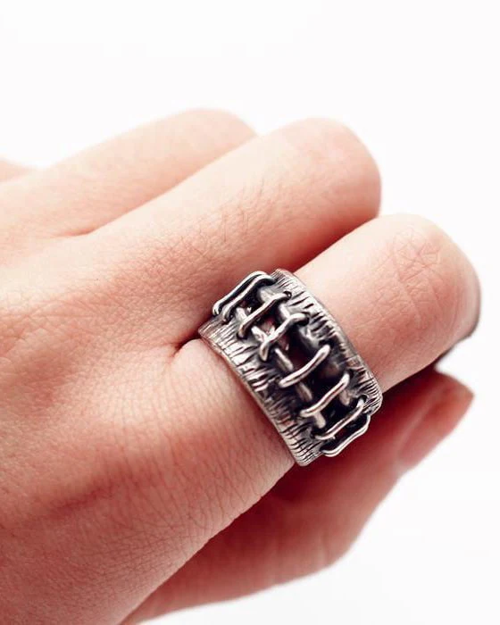 Vintage Industrial Stitched Ring - Image 2