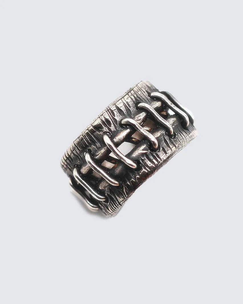 Vintage Industrial Stitched Ring - Image 3