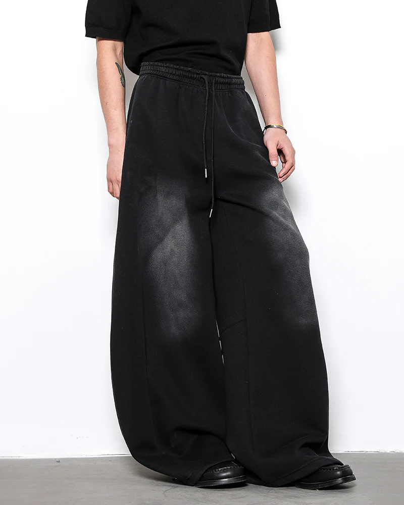 Vintage Loose Fit Distressed Wide-Leg Scimitar Sweatpants - Image 7