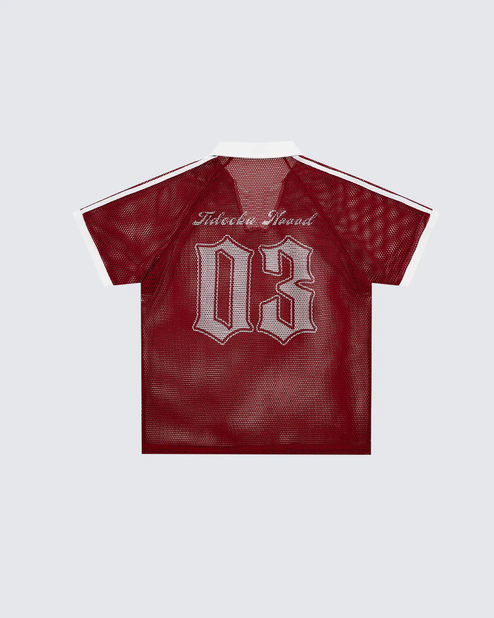 Vintage Mesh Number Graphic Polo Jersey Tee - Image 2