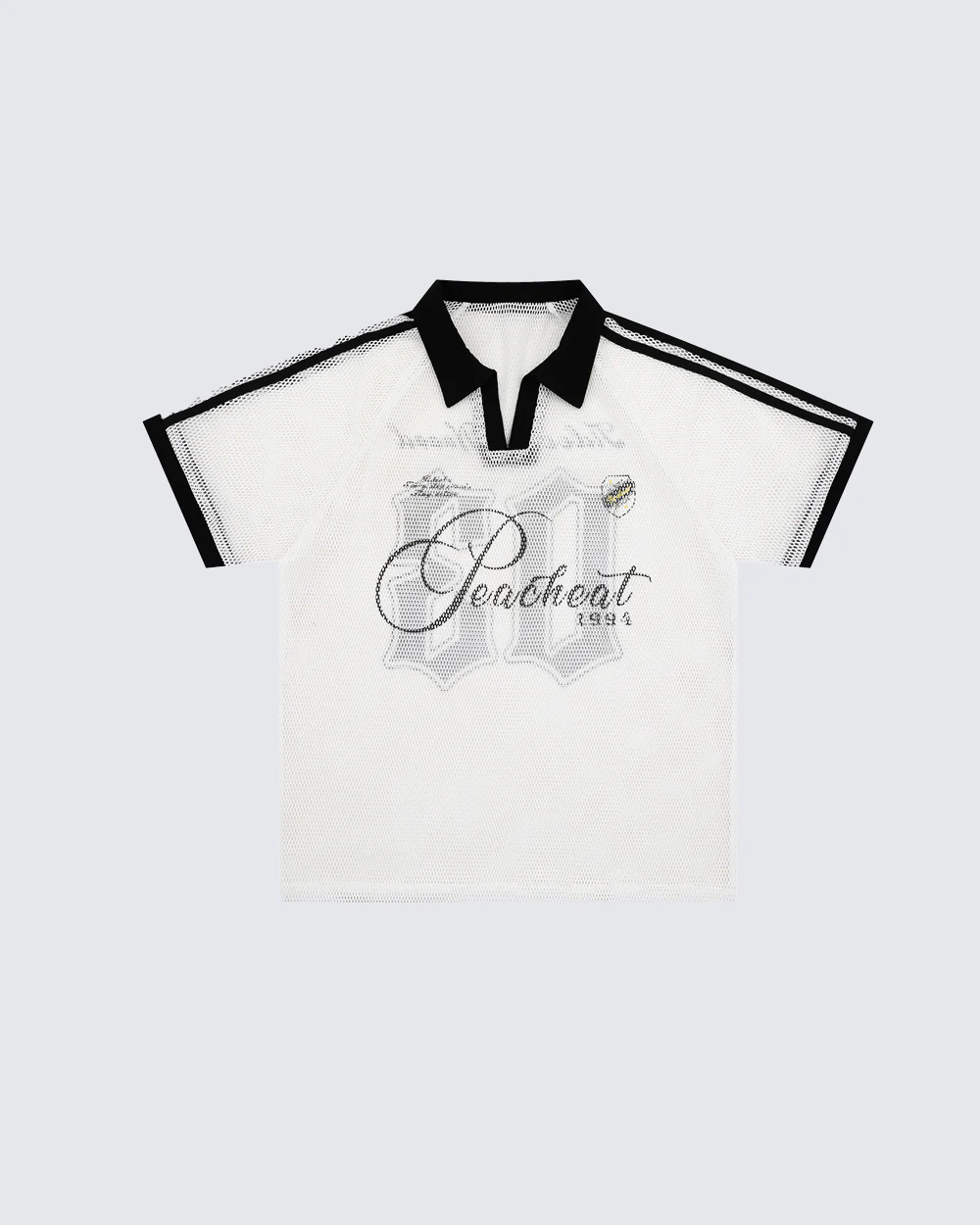 Vintage Mesh Number Graphic Polo Jersey Tee - Image 3
