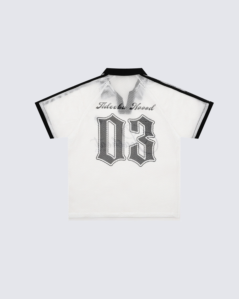 Vintage Mesh Number Graphic Polo Jersey Tee - Image 4