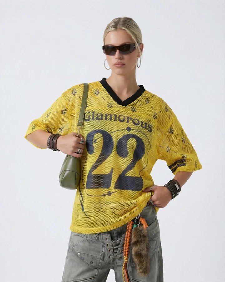 Vintage Mesh V-Neck Top New - Image 10