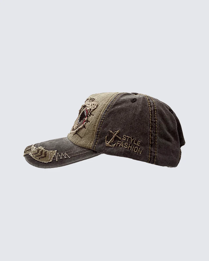 Vintage Monster Embroidery Patchwork Baseball Cap - Image 2