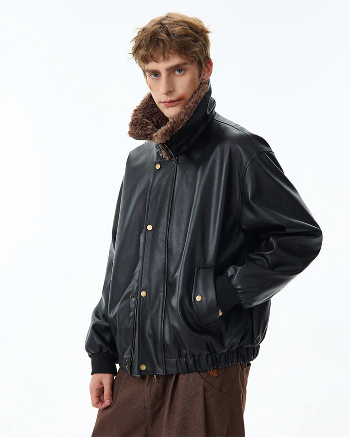 Vintage Mountain Eagle Detachable Leather Jacket - Image 10