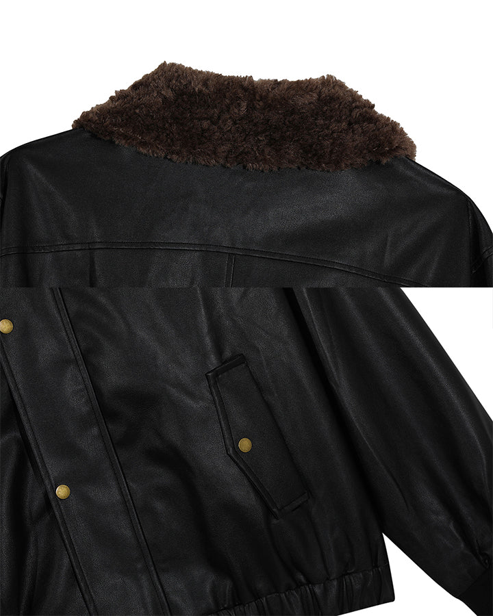 Vintage Mountain Eagle Detachable Leather Jacket - Image 14