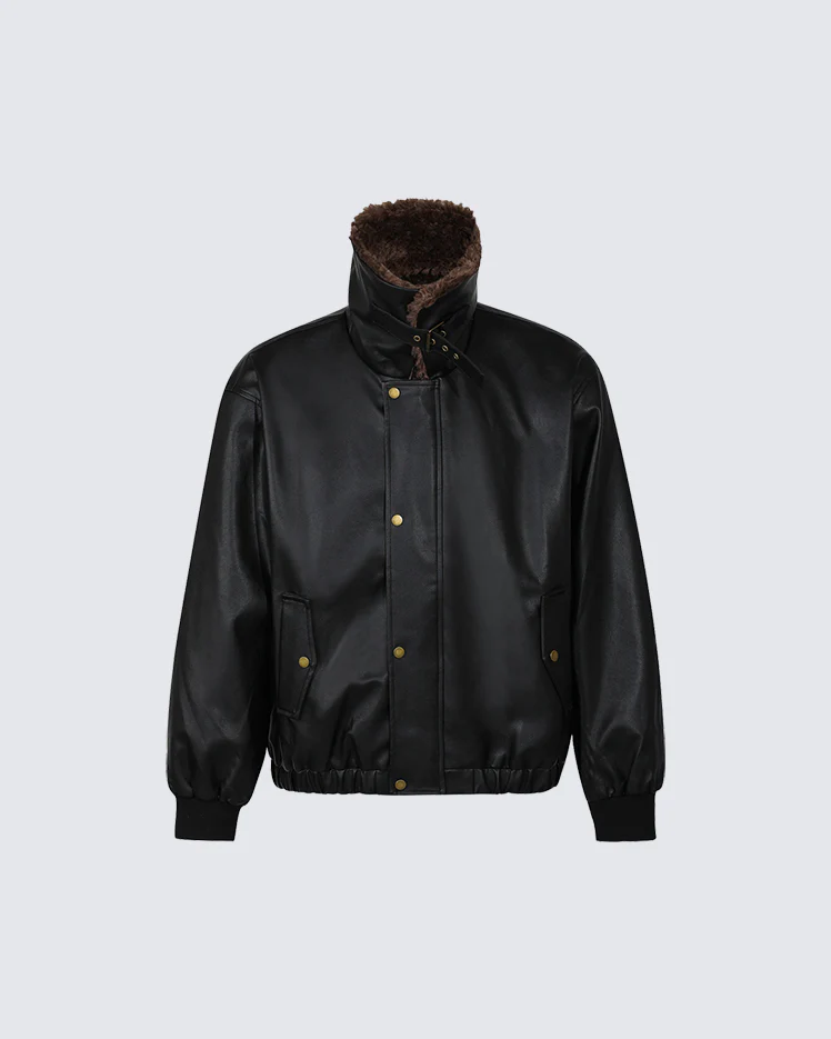 Vintage Mountain Eagle Detachable Leather Jacket - Image 6