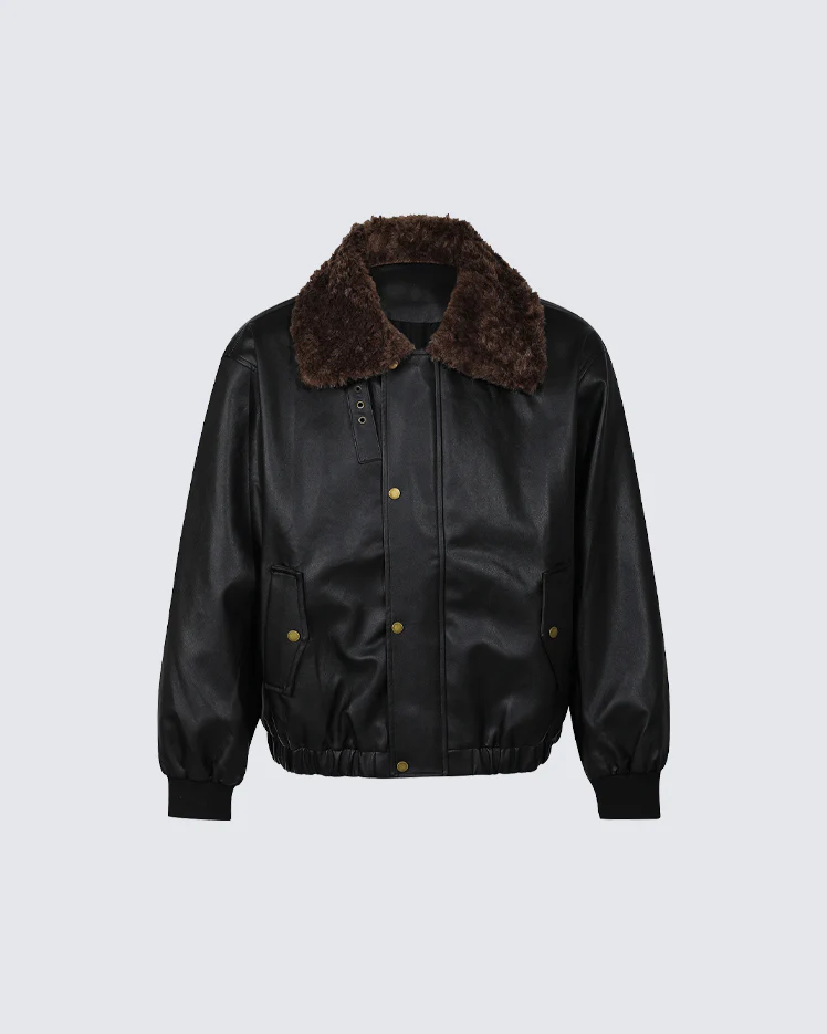 Vintage Mountain Eagle Detachable Leather Jacket - Image 8