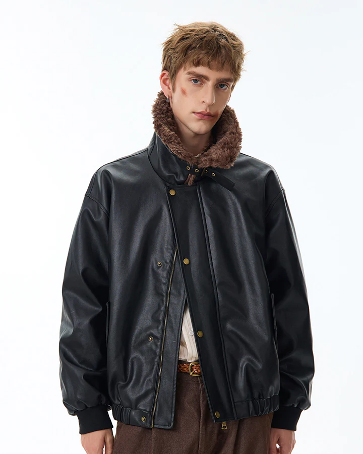 Vintage Mountain Eagle Detachable Leather Jacket - Image 9