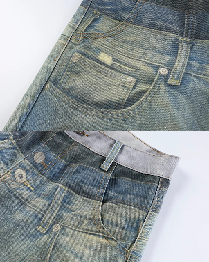 Vintage New Washed Distressed Balloon Jeans - Image 4