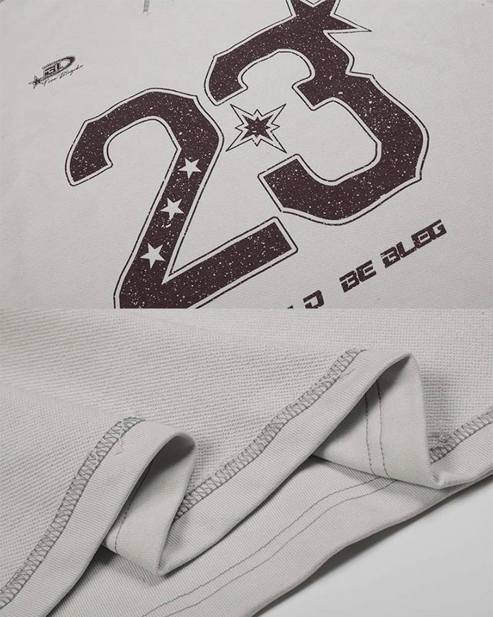 Vintage Number Print Contrast Trim T Shirt - Image 5