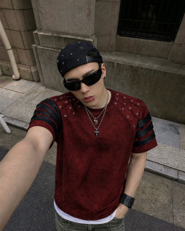 Vintage Rivet Short Sleeve T-Shirt - Image 8