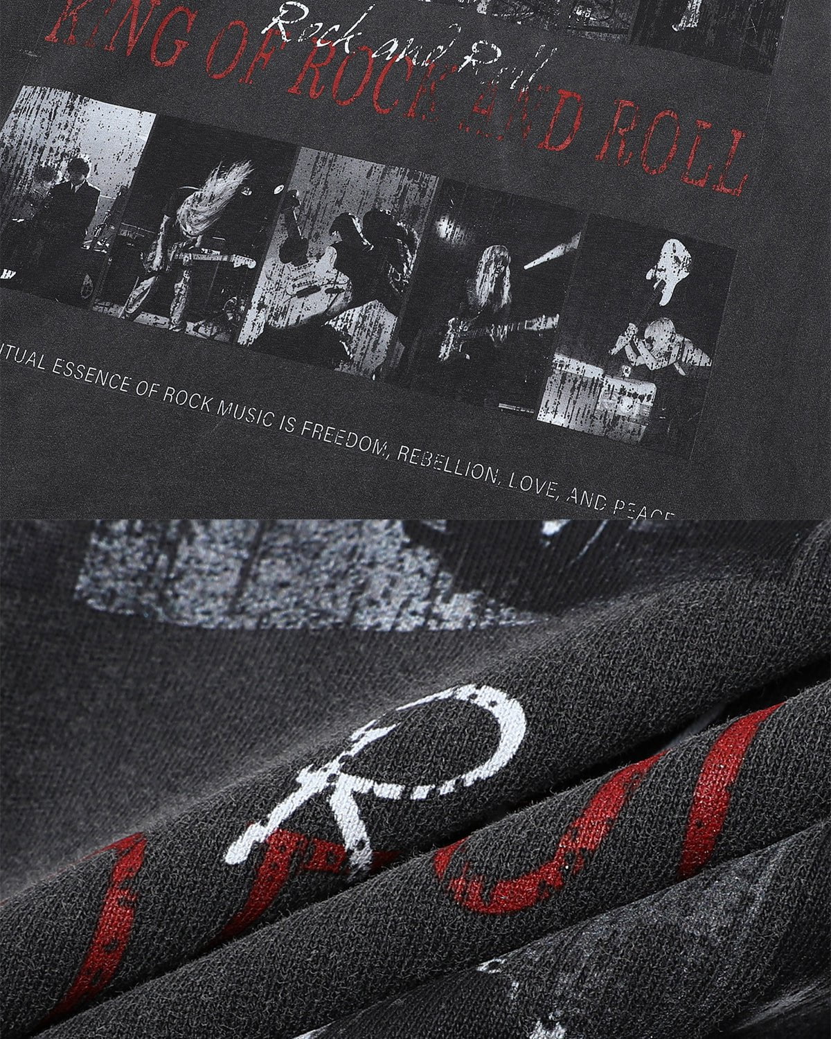 Vintage Rock Graphic Long Sleeve T-Shirt - Image 2