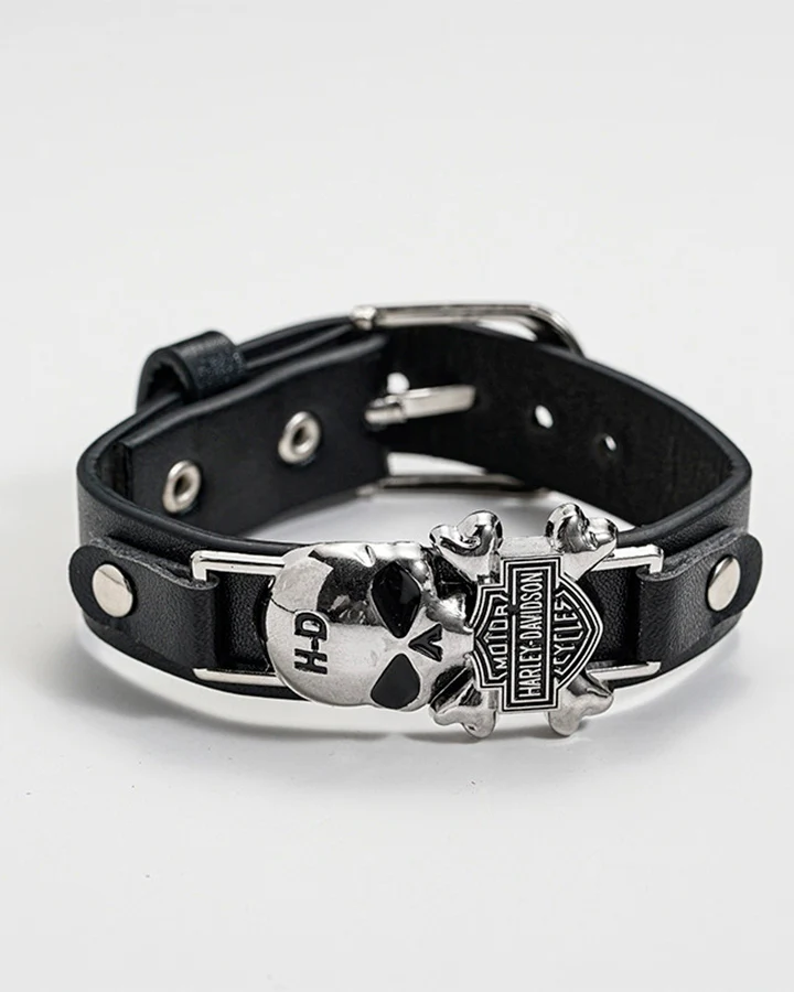 Vintage Skull Buckle Punk Bracelet - Image 5
