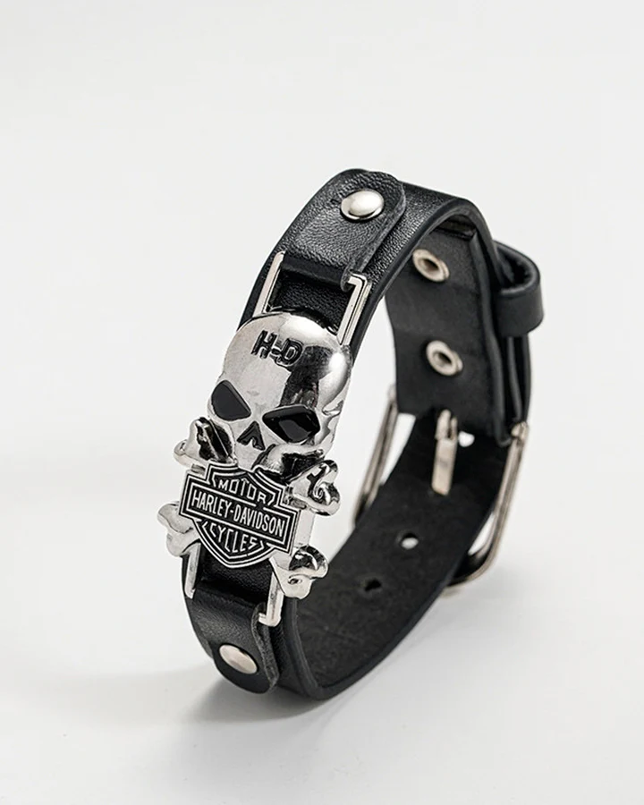 Vintage Skull Buckle Punk Bracelet - Image 6