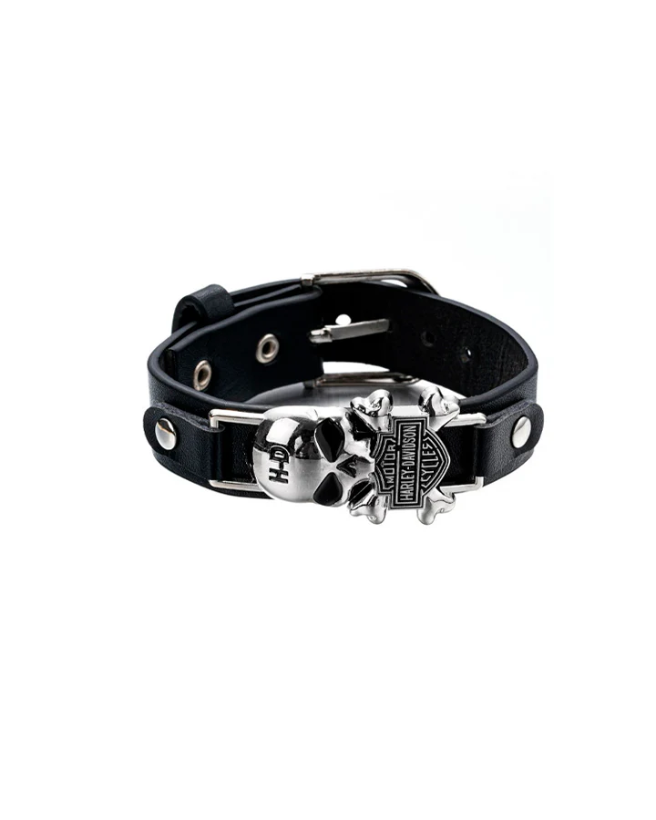 Vintage Skull Buckle Punk Bracelet - Image 7